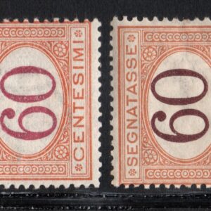 REGNO D'ITALIA SEGNATASSE 60C 1890/1924 MNH CERT DIENA