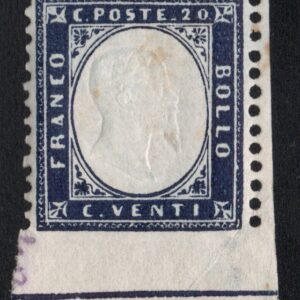 REGNO D'ITALIA 20 CENT 1862 MNH CERT DIENA