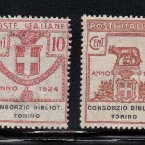REGNO D'ITALIA CONSORZIO BIBLIOTECHE TORINO 1924 MNH CERT DIENA