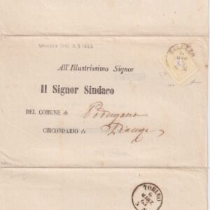 LETTERA AFFRANCATA CON UN FRANCOBOLLO DA SALUZZO 1862 CERTIFICATA DIENA