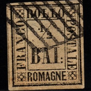 ANTICHI STATI - ROMAGNE 1/2 BAJ - 1859 - ANNULLATO - cert. Sottoriva