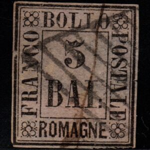 ANTICHI STATI - ROMAGNE 5 BAJ - 1859 - ANNULLATO - cert. Sottoriva