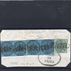 ANTICHI STATI - PONTIFICIO FRONTESPIZIO - 1852 - ANNULLATO - cert. Diena