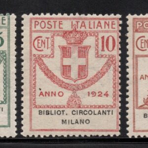 REGNO D'ITALIA - BIBL. CIRCOLANTI MILANO - 1924 - MNH