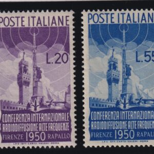 ITALIA 1950 RADIO DIFFUSIONE 2 VALORI M.N.H.