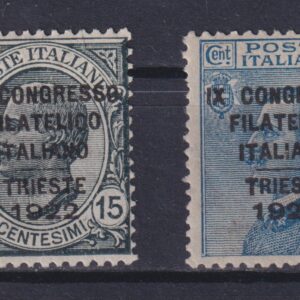 REGNO D'ITALIA 1922 CONGRESSO FILATELICO TRIESTE M.N.H. CERT. ORO RAYBAUDI