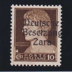 REGNO D'ITALIA 1944 ZARA 10C. BRUNO M.N.H. CERT. RAYBAUDI
