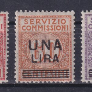 REGNO D'ITALIA 1925 SEGNATASSE SERVIZIO SOVRASTAMPATI M.N.H. CERT. DIENA