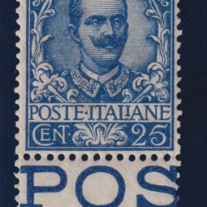 REGNO D'ITALIA 1901 FLOREALE 25c. M.N.H. CERT. DIENA