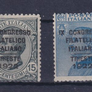 REGNO D'ITALIA 1922 CONGRESSO FILATELICO TRIESTE M.N.H. CERT. DIENA