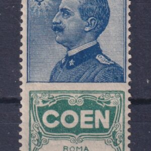 REGNO D'ITALIA 1924 COEN 25 CENT. M.N.H. CERT. CAFFAZ