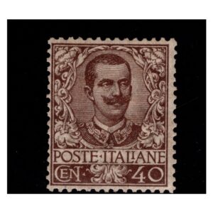 FRANCOBOLLO REGNO FLOREALE 40 C. MNH CERT. CILIO