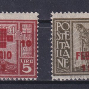 REGNO D'ITALIA 1945 EGEO PRO CROCE ROSSA M.N.H. CERT. DIENA