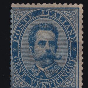 REGNO D'ITALIA 1879 25C. UMBERTO M.N.H. CERT. DIENA