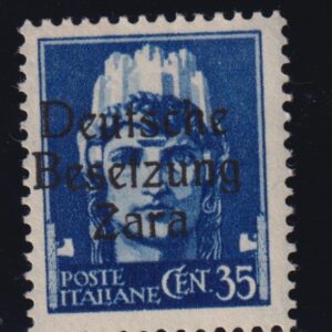 REGNO D'ITALIA 1943 ZARA 35 CENT. M.N.H. CERT. AVANZO
