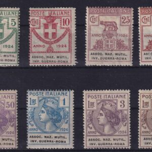 REGNO 1924 "Assoc. Naz. Mutil. Inv. Guerra-Roma" M.N.H. CERT. ORO RAYBAUDI