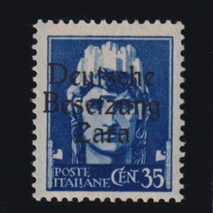 REGNO D'ITALIA 1943 35C. ZARA M.N.H. CERT. AVANZO