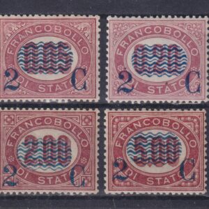 REGNO 1878 ONDULINE SERIE COMPLETA M.N.H. CERT. RAYBAUDI