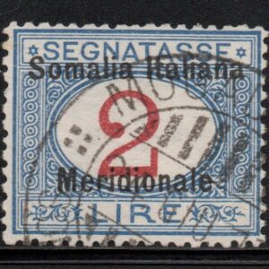 REGNO - SOMALIA SEGNATASSE 1 VAL - 1906 - ANNULLATO - cert. Sottoriva