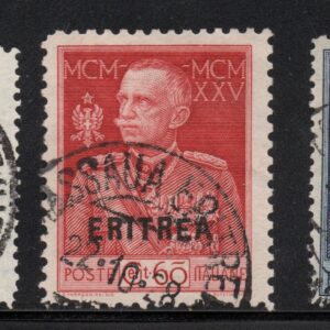 REGNO - GIUBILEO RE ERITREA - 1925 - ANNULLATO - cert. Sottoriva