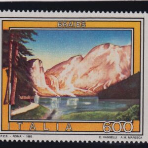 ITALIA 1992 BRAIES LIRE 600 MNH VARIETÀ CERT. CARRARO