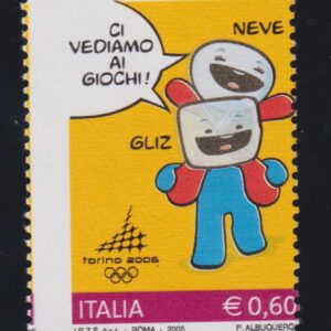 ITALIA 2005 "TORINO 2006" MNH VARIETÀ CERT. CARRARO