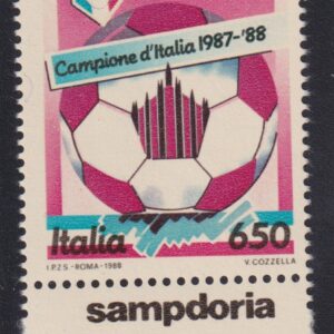 ITALIA 1988 650 LIRE SCUDETTO MILAN BDF VARIETÀ CERT. RAYBAUDI