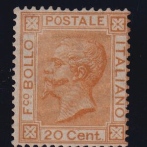 REGNO D'ITALIA 1877 20C. OCRA G.O. CERT. CAFFAZ