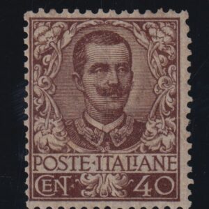 REGNO D'ITALIA 1901 FLOREALE 40C. M.N.H. CERT. CILIO
